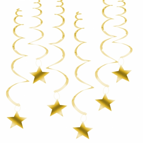 Hanging streamers - Stars 6 pcs