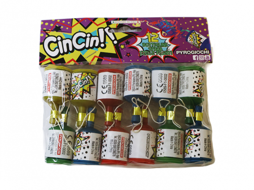 Party Popper Bottigliette Cin Cin 12 pcs